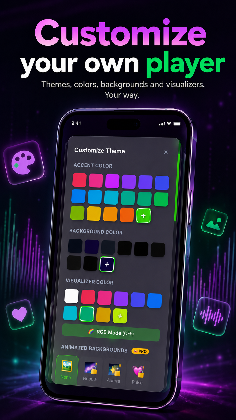 Personalización de colores y temas en FinalPlayer
